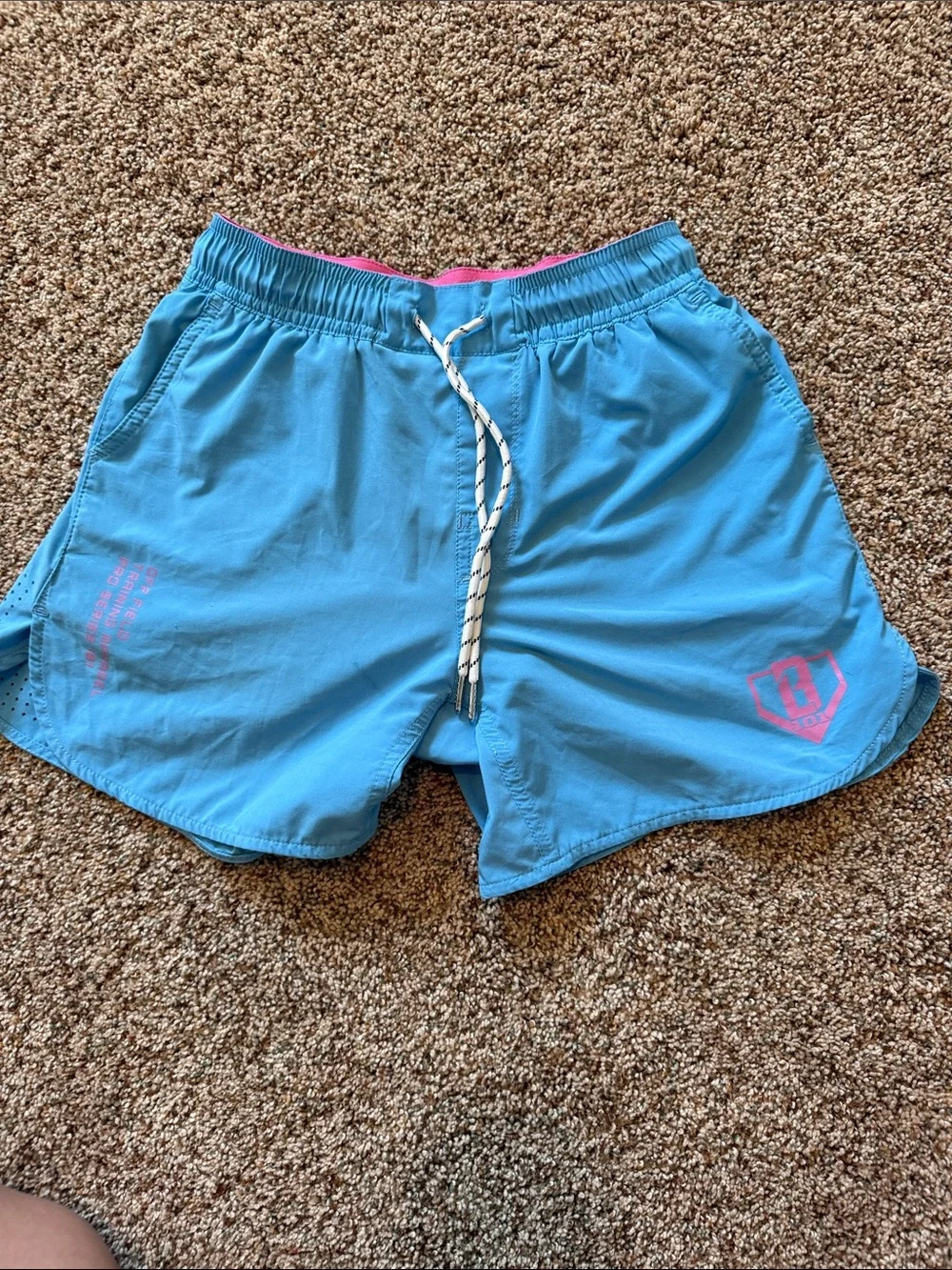 Baseball lifestyle 101 Athletic Shorts with Pink Accents